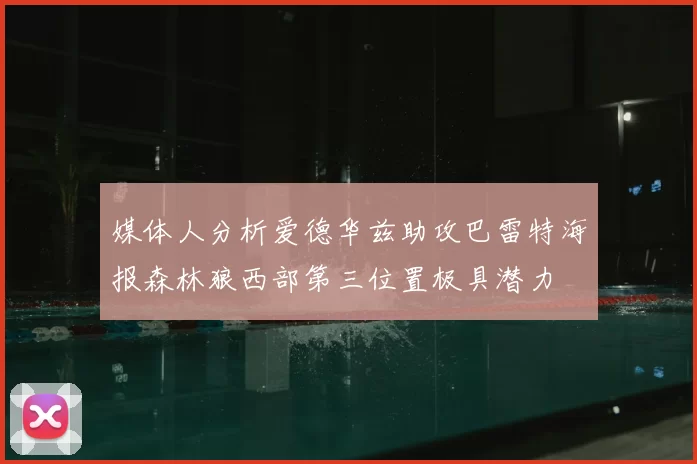 媒体人分析爱德华兹助攻巴雷特海报森林狼西部第三位置极具潜力
